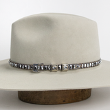 White Buffalo Turquoise Sterling Silver Hat Band