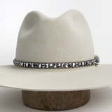 White Buffalo Turquoise Sterling Silver Hat Band