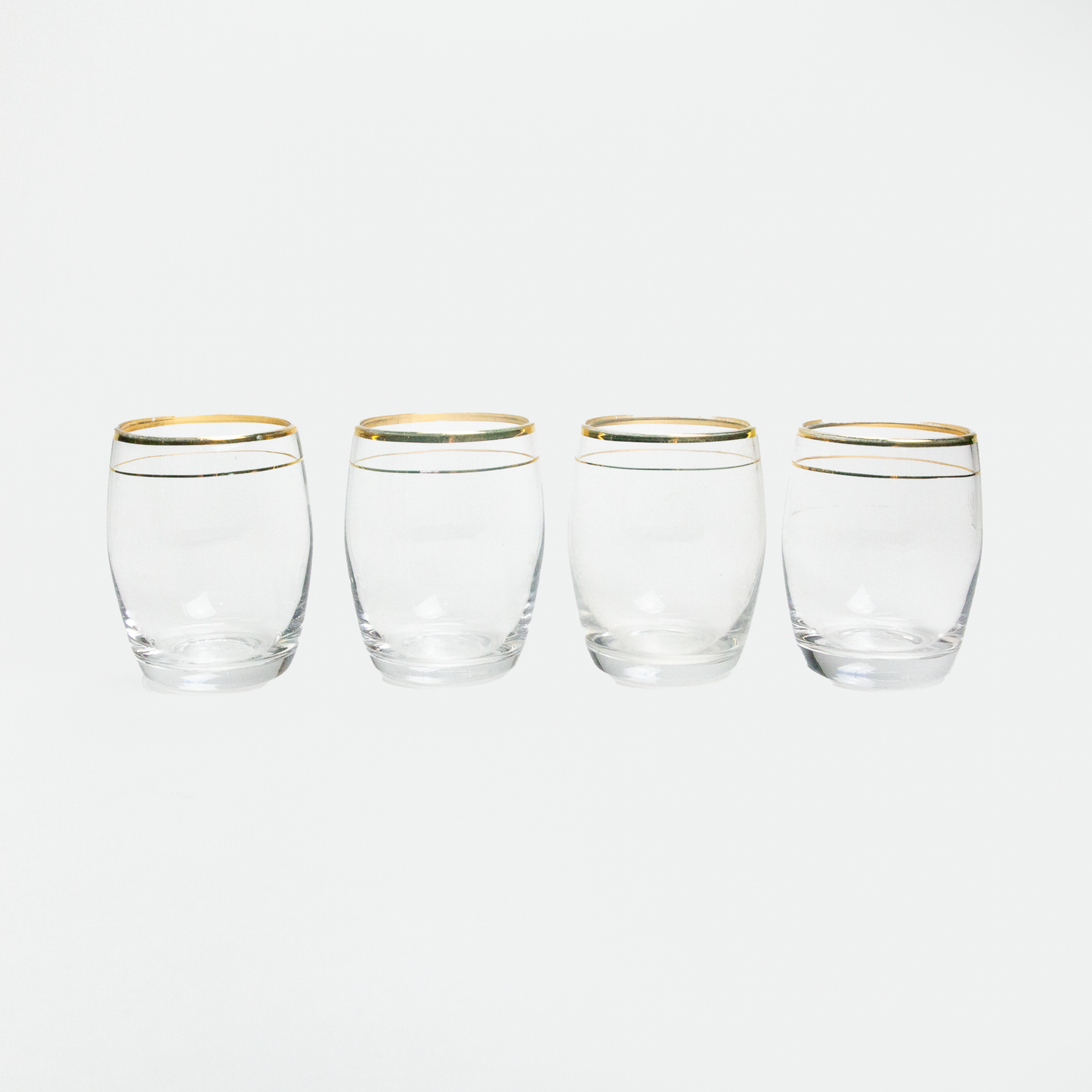 Gold Rimmed Juice Cups - Set of 4