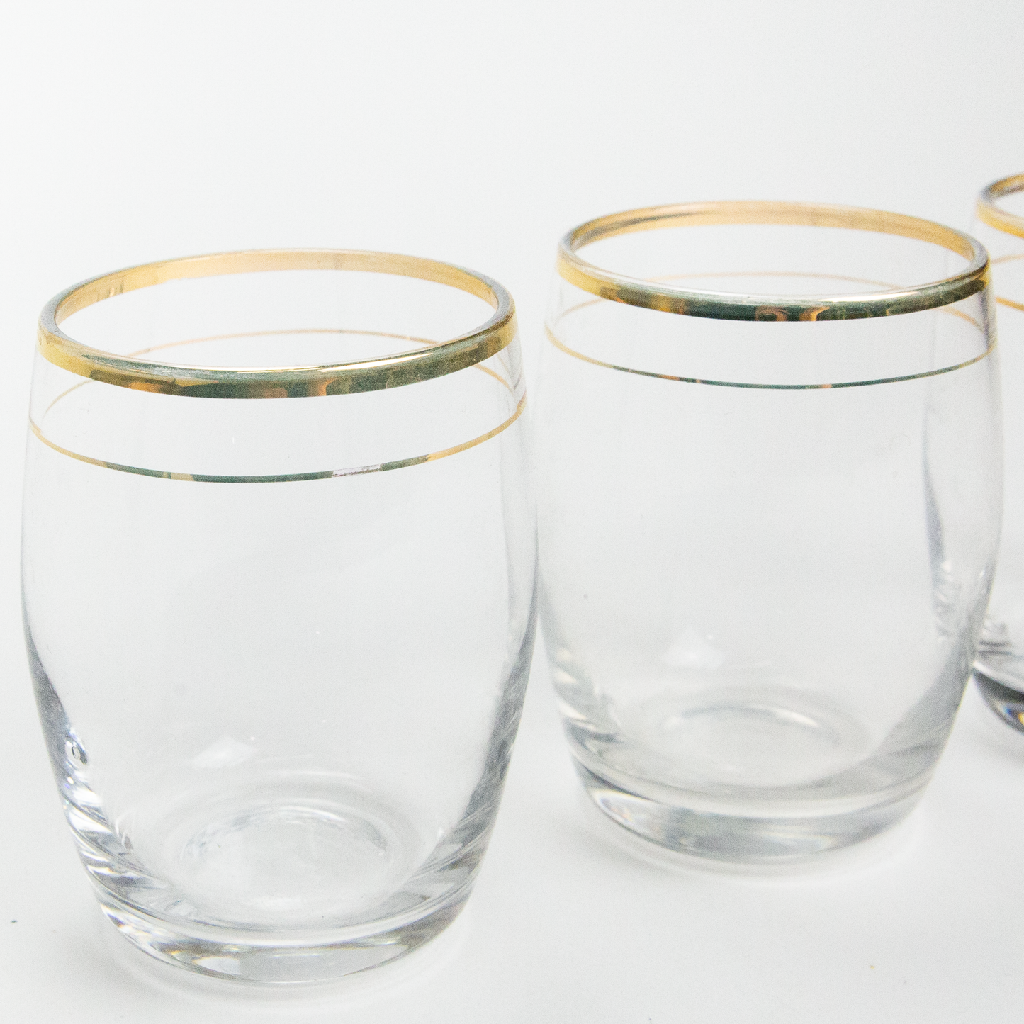 Gold Rimmed Juice Cups - Set of 4