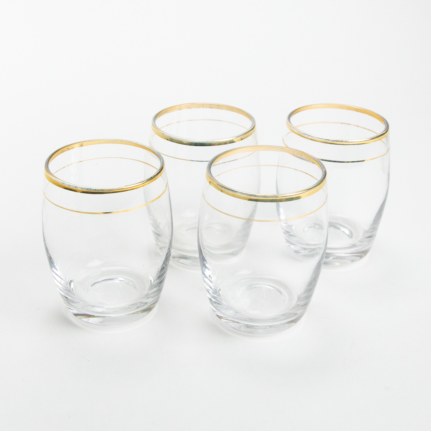 Gold Rimmed Juice Cups - Set of 4