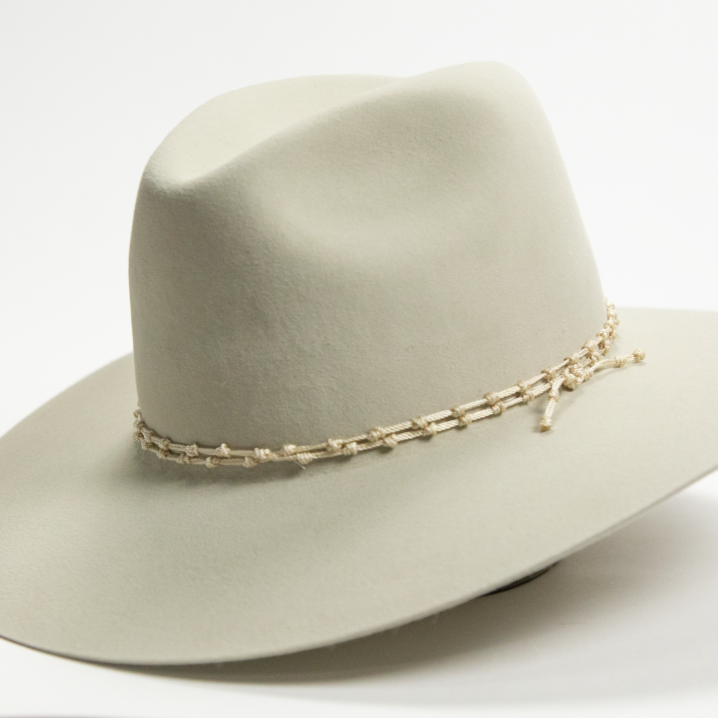 Nylon Knotted Hat Band - Cream