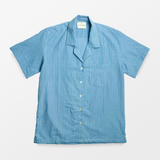 Lekha Unisex Camp Shirt - French Blue Stripe