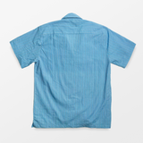 Lekha Unisex Camp Shirt - French Blue Stripe
