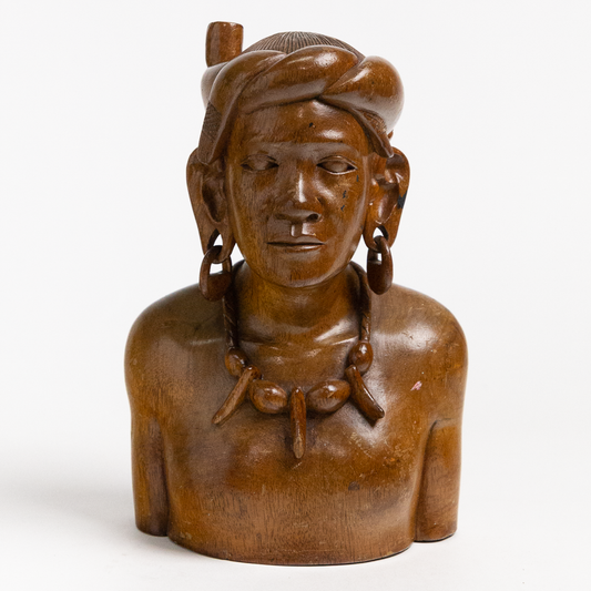 Wooden Indigenous Man Sculpture