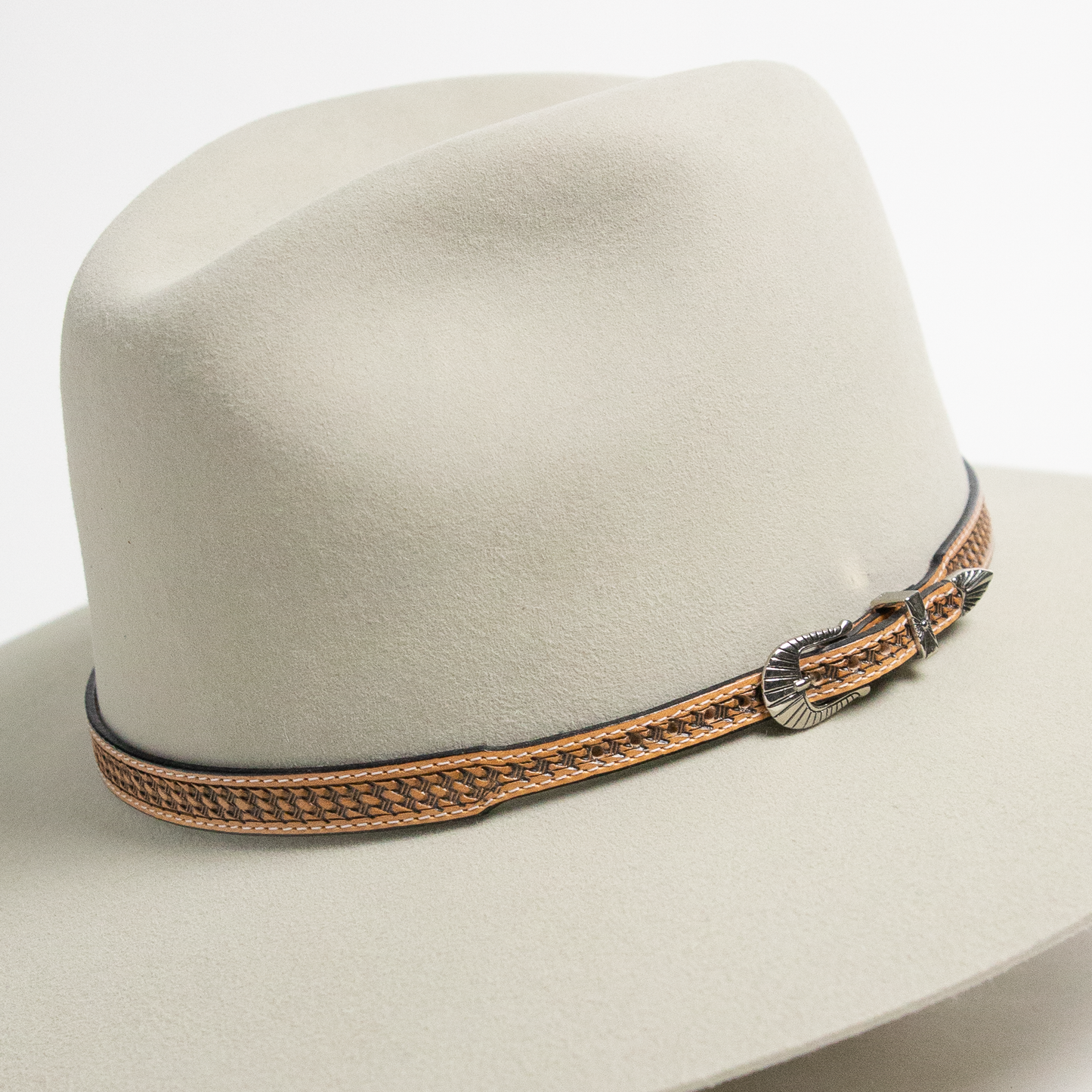 Leather Buckle Hat Band - Veg Tan