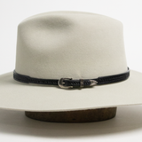 Leather Buckle Hat Band - Black