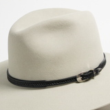 Leather Buckle Hat Band - Black