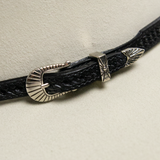 Leather Buckle Hat Band - Black