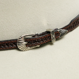 Leather Buckle Hat Band - Dark Brown