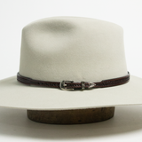 Leather Buckle Hat Band - Dark Brown