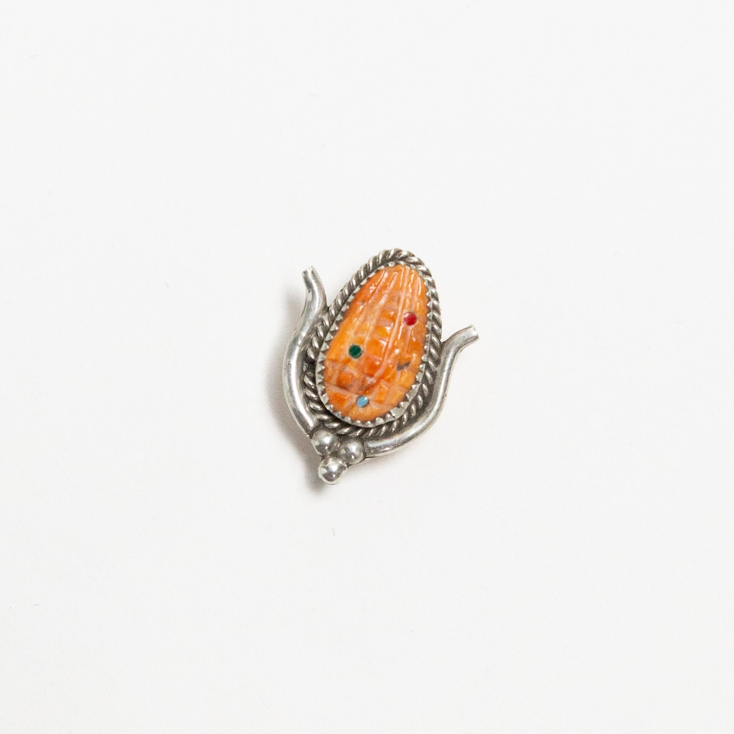 Zuni Spiny Oyster Corn Pin