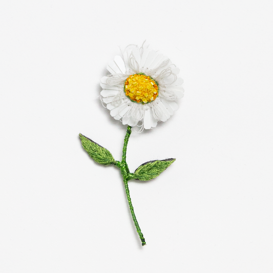 White Daisy Brooch