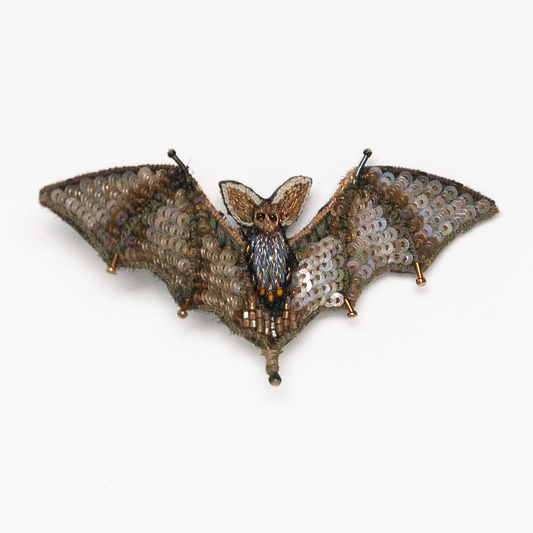 Beaded Bat Brooch