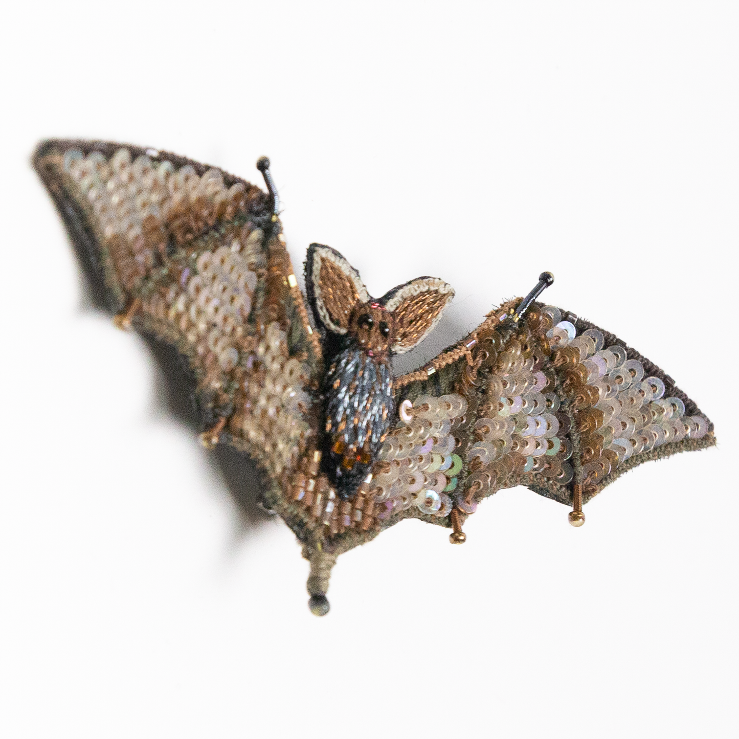 Beaded Bat Brooch