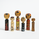 Kokeshi Doll - Grey Floral