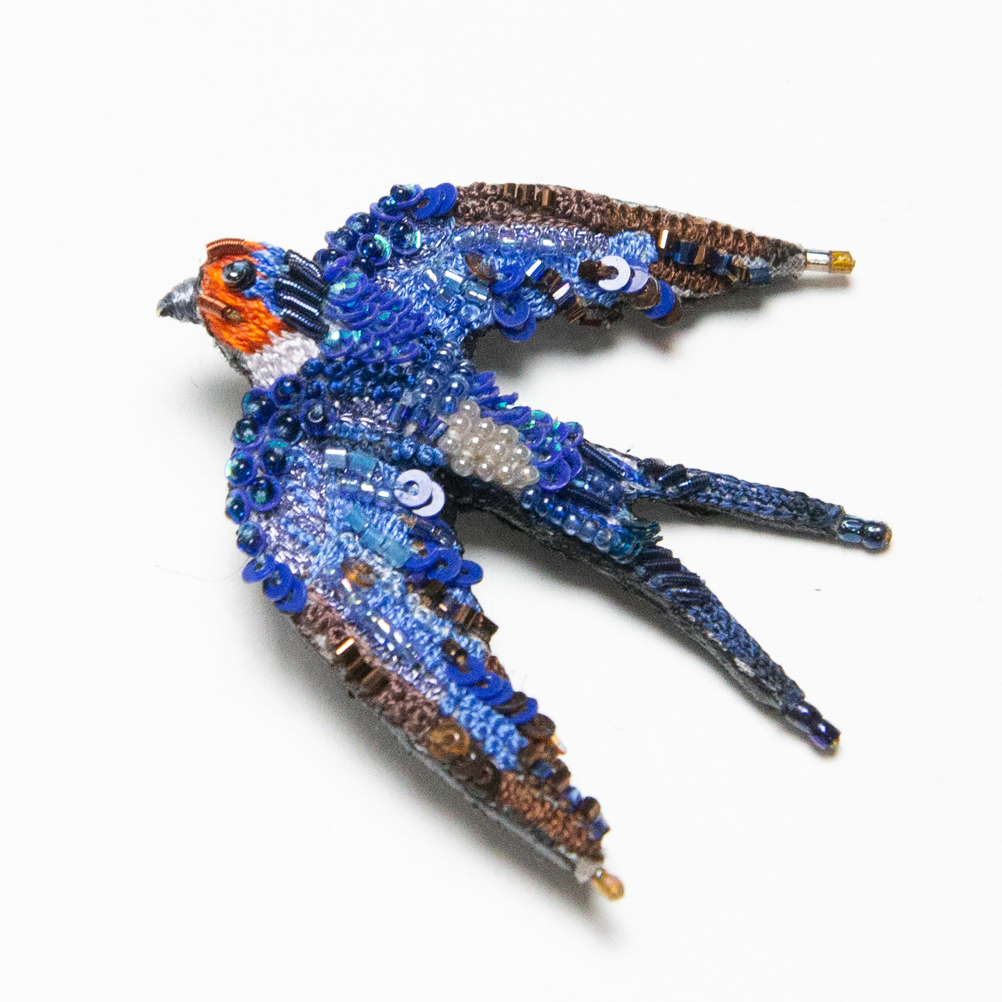 Beaded Sparrow Brooch