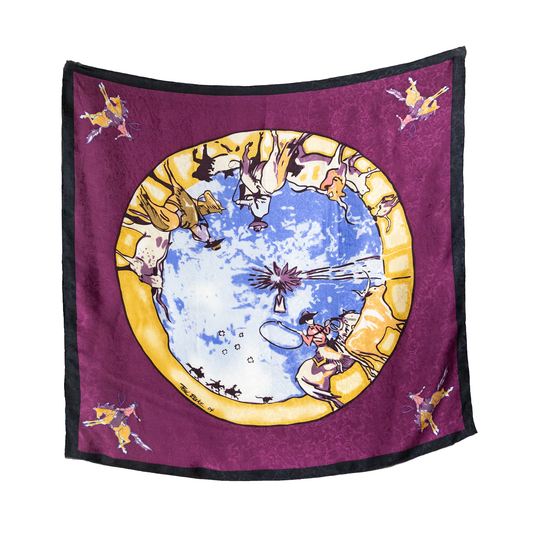 The Large ‘Bob Wire’ Silk Scarf - The Ranch