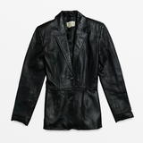 Vintage Black Leather Blazer