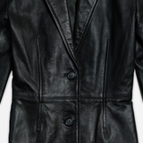 Vintage Black Leather Blazer
