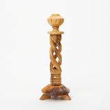 Twisted Olive Wood Candlestick