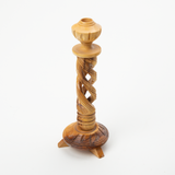 Twisted Olive Wood Candlestick