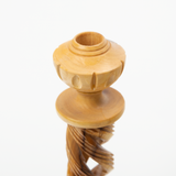Twisted Olive Wood Candlestick