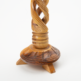 Twisted Olive Wood Candlestick