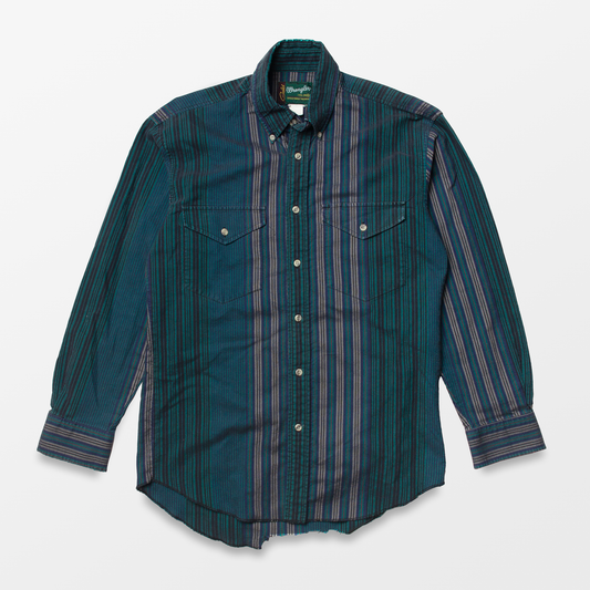 Vintage 90s Wrangler Striped Long Sleeve Button Up