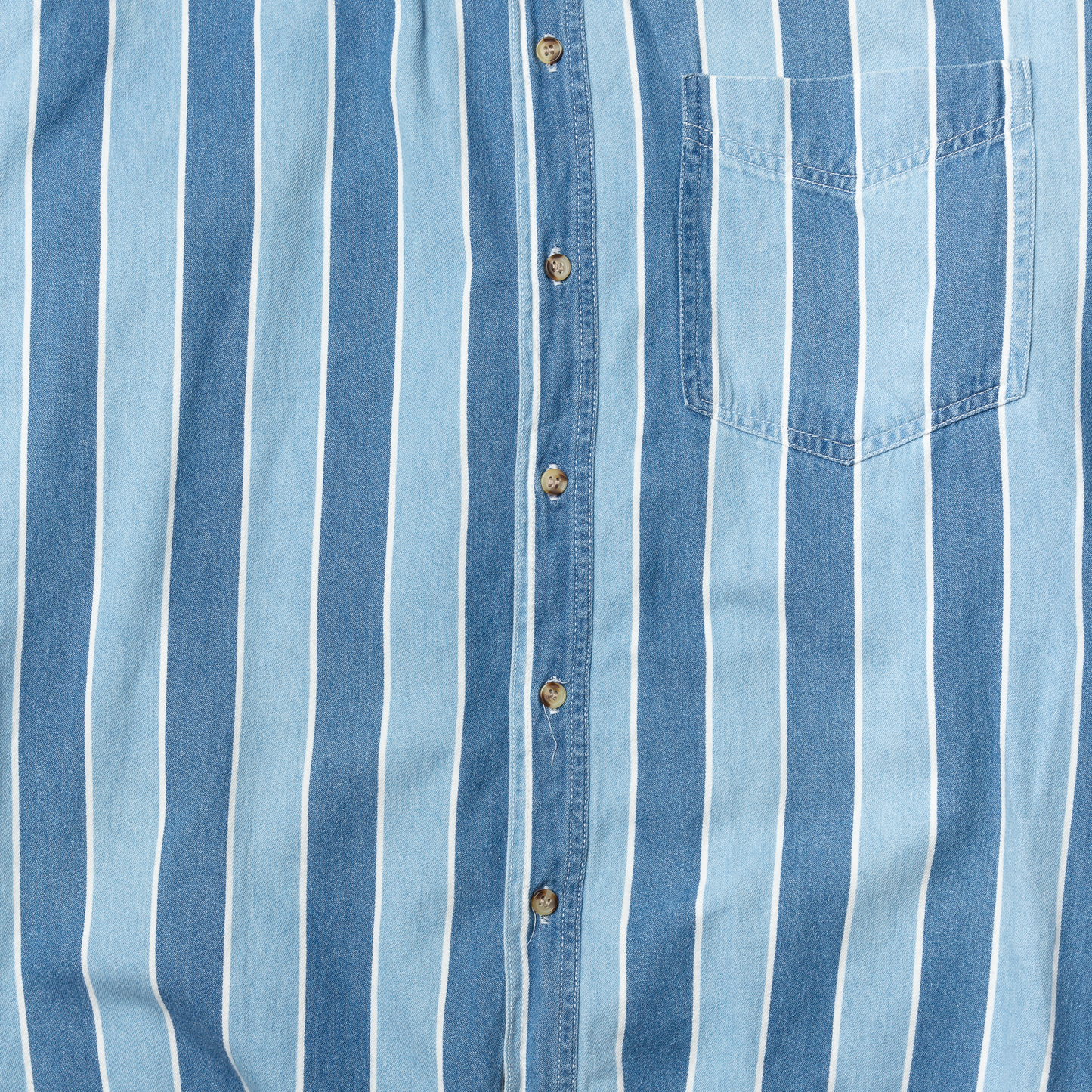 Denim Contrasting Stripe Button Down Shirt