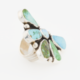 RS Turquoise Flower Ring