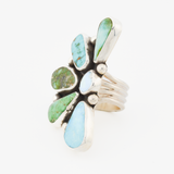 RS Turquoise Flower Ring