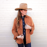 Lekha Unisex Suede Shirt - Tan