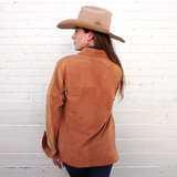Lekha Unisex Suede Shirt - Tan