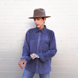 Lekha Unisex Suede Shirt - Chore Coat Blue