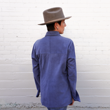 Lekha Unisex Suede Shirt - Chore Coat Blue