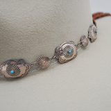 Sterling Oval & Round Navajo Concho Hat Band