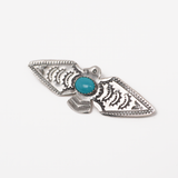Somber Bird with Turquoise Pin