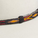 Hitched Horsehair Hat Band - Red & Orange Single Tassel