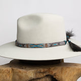 Hitched Horsehair Hat Band - Grey Reversible Double Tassel