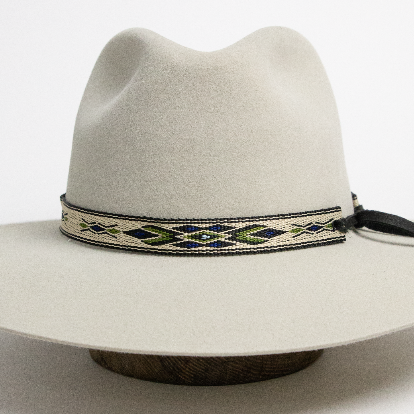 Thick Tapestry Hat Band - Green/Navy