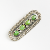 Large Green Turquoise Bar Pin