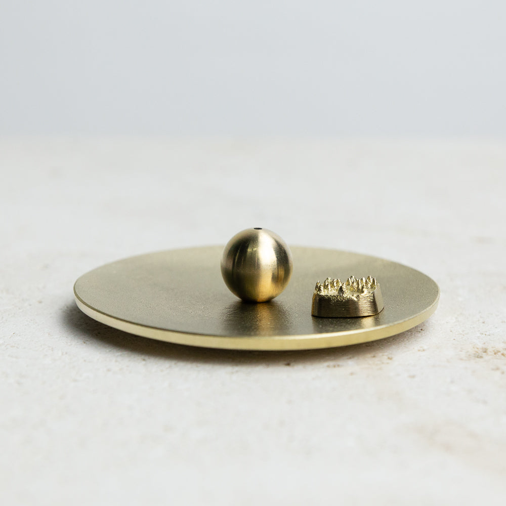 Round Brass Incense Holder